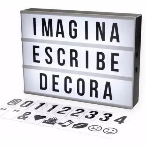 Caja De Luz Led Con Letras numeros y Emojis para M