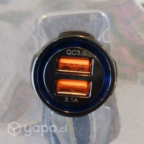CARGADOR PARA AUTO USB - incluye 2 SALIDAS USB 35W