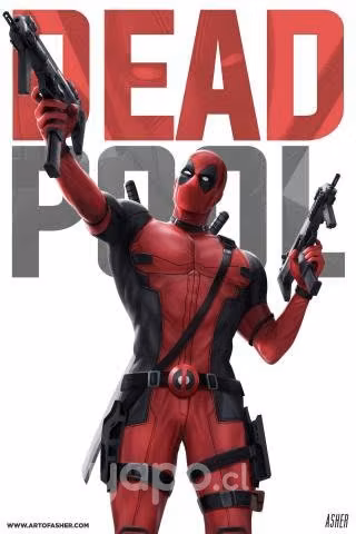 2 cuadros deadpool 34x45 cm marco con vidrio - Imagen 2