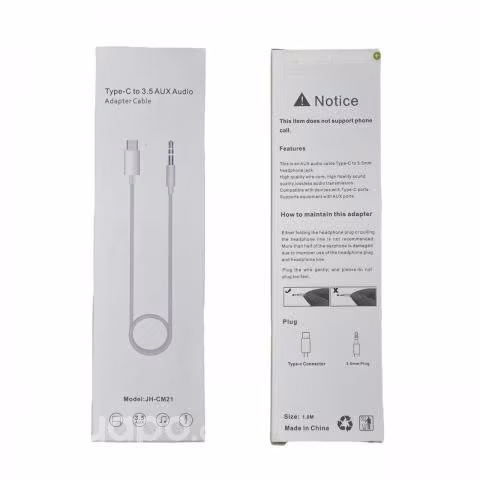 Cable Auxiliar Tipo C Jack Plug 3.5mm Cable de aud