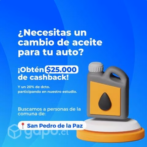 Cambio de aceite para auto con  ashback