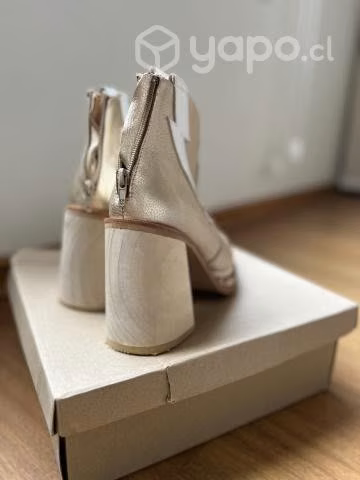 Botines cuero dorados - Imagen 3