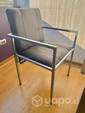 Moderno Comedor fierro, madera y ecocuero