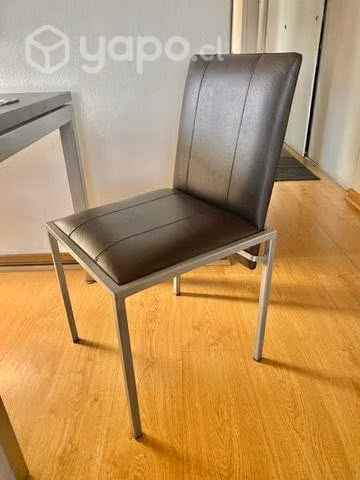 Moderno Comedor fierro, madera y ecocuero