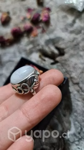 Anillo piedra Luna genuina