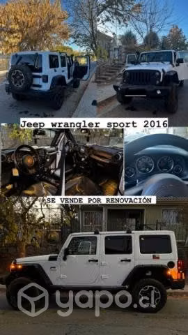 Jeep Wrangler Sport 2016, único dueño.