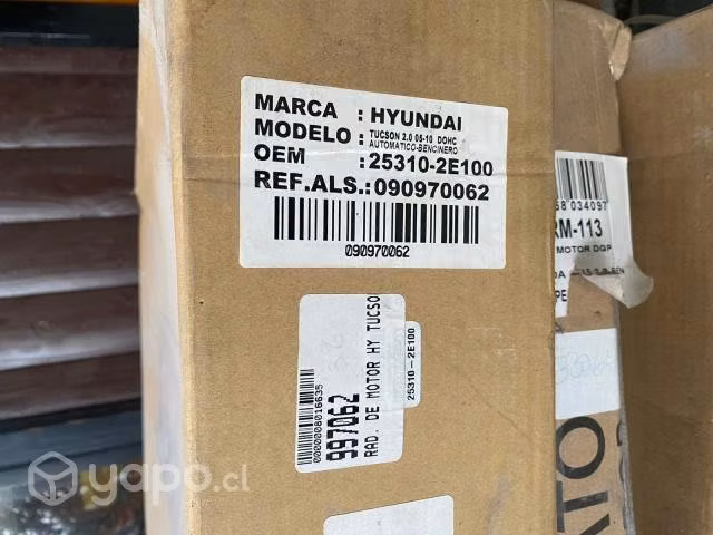 Radiador motor Hyundai Tucson años 
