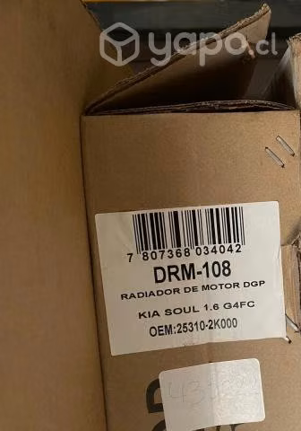 Radiador motor kia soul 1.6