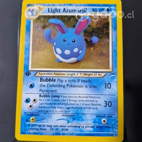 Carta Pokemon Light Azumarill 1ra edición