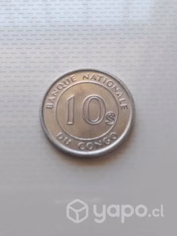 Moneda Antigua de 10 Sengi del Congo - Imagen 2