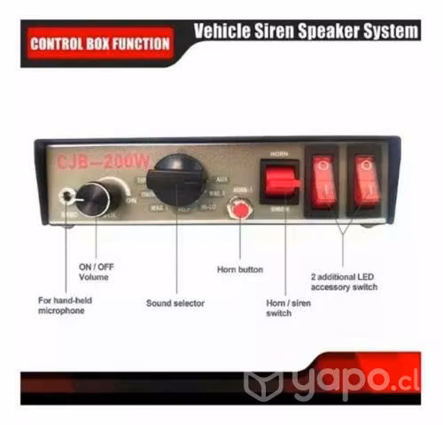 Sirena Policial Bocina de 200w Para Carabineros - Imagen 2