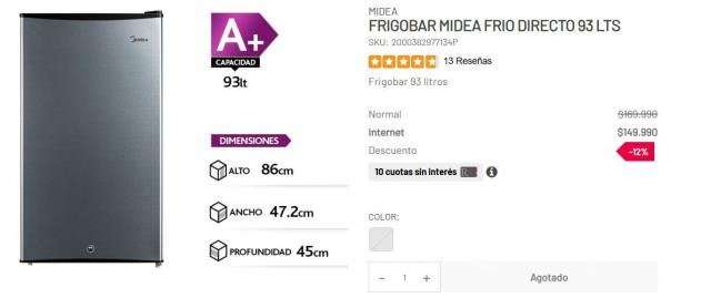 Frigobar Midea 93lts - Imagen 5