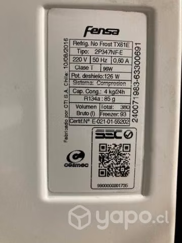 Refrigerador Fensa Gris