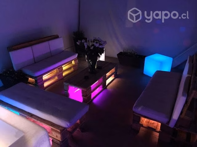 Muebles pallet led, muebles campestres