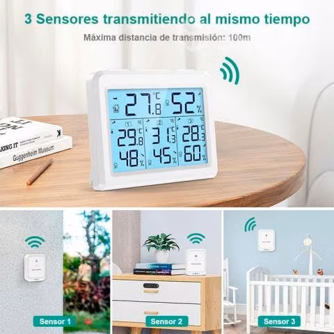 Medidor Temperatura Humedad Inalambrico Int Ext 3