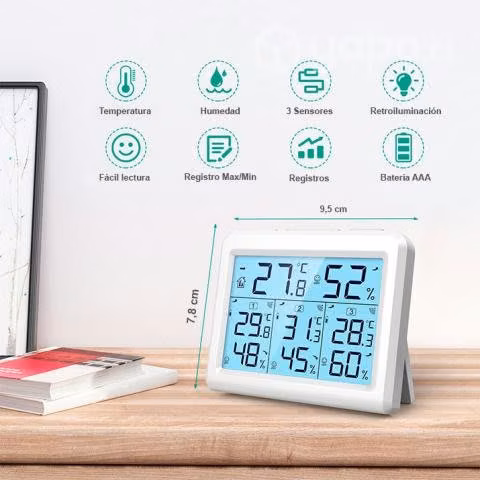 Medidor Temperatura Humedad Inalambrico Int Ext 3