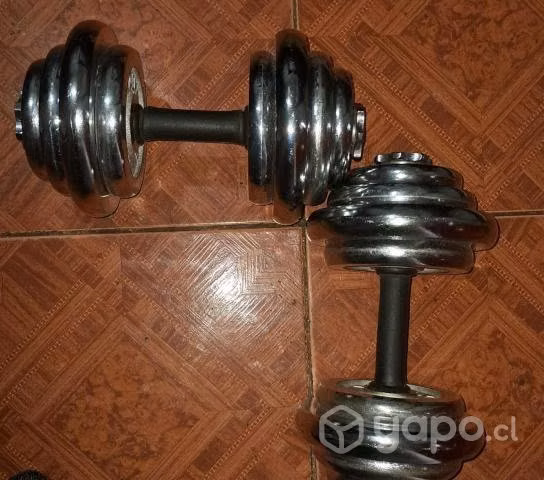 Mancuernas cromadas usadas