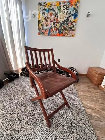 Comedor madera y cuero