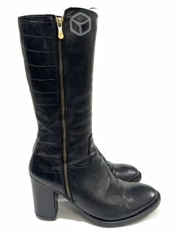 Bota de Cuero Marca Mingo N*35 Negro