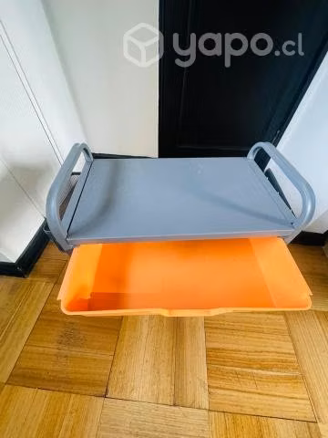 Carro metalico con cajón y bandeja 52x29x58,5cm