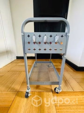 Carro metalico con cajón y bandeja 52x29x58,5cm