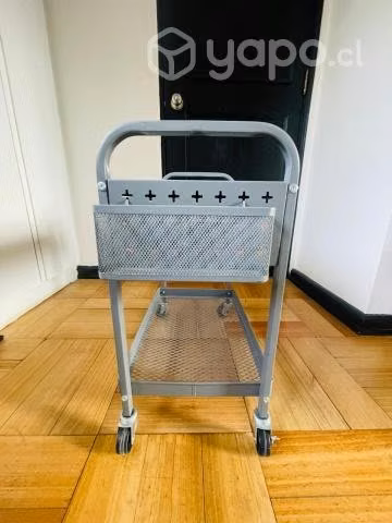 Carro metalico con cajón y bandeja 52x29x58,5cm