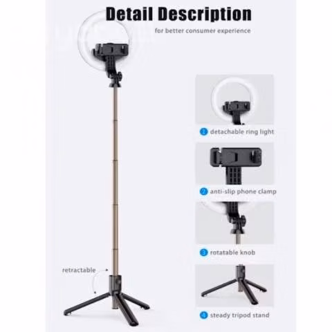 Palo Selfie Pedestal con pulsador BT 1.70MTS ALTO