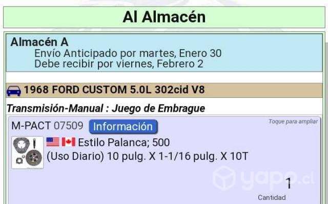 Disco embrague Ford americano V8 - Imagen 5