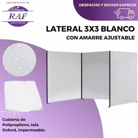 Lateral blanco 3x3 con amarre ajustable