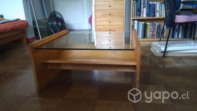 Mesa de centro Muebles Sur, Madera con Cristal Tem