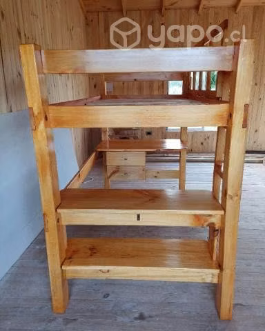 Cama, repisa y escritorio