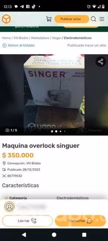 Máquina de coser singer