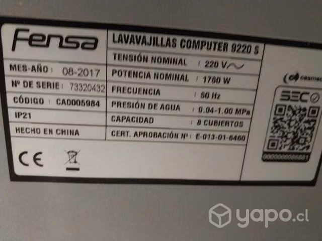 Lavavajillas Fensa