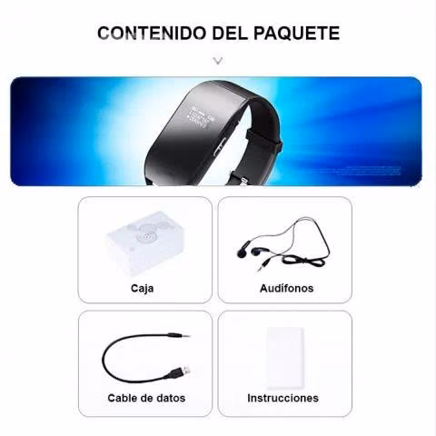 Reloj Pulsera Digital Grabadora Voz Espia 8GB MP3