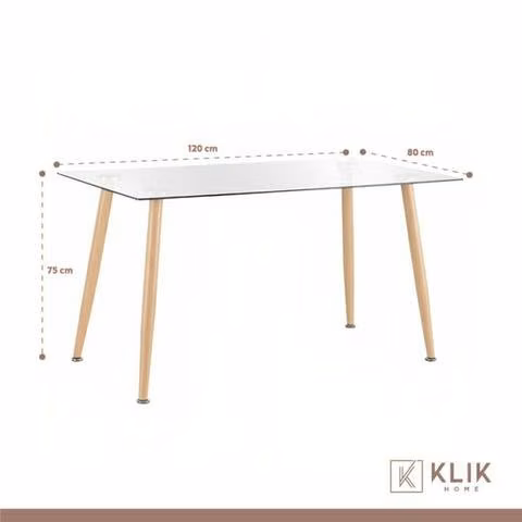 Mesa de vidrio rectangular para comedor - Imagen 2
