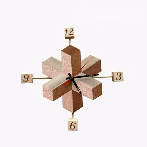 Reloj mural de pared, en madera