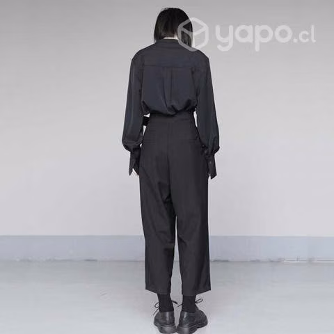Pantalon negro tiro alto cintura ajustable XL NUEV