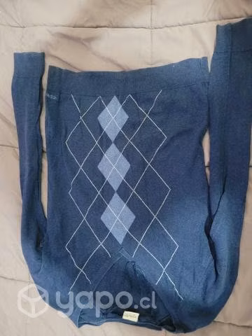 Chaleco azul con rombos
