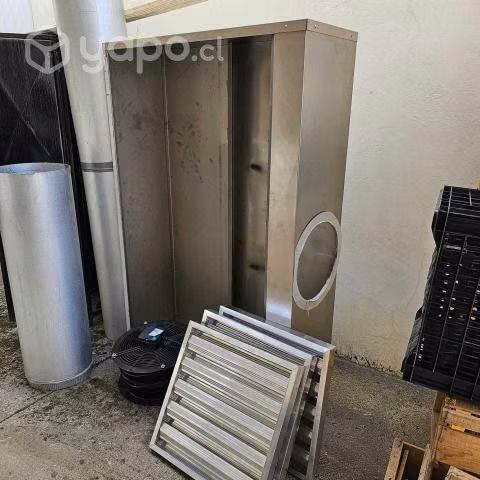 Campana acero inox y extractor 30mm