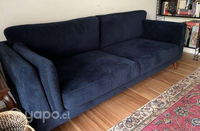 Sofá terciopelo azul - Imagen 2
