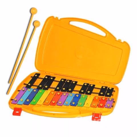 Metalofono Escolar Infantil 25 Notas Caja Amarilla