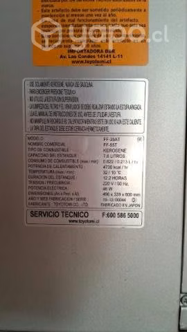 Estufa Toyotomi Kerosene Tiro Forzado Wi-Fi