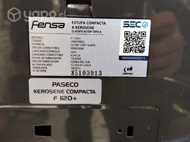 estufa a parafina