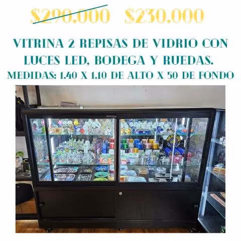 Vitrina SUPER REBAJADA de vidrio con luces led