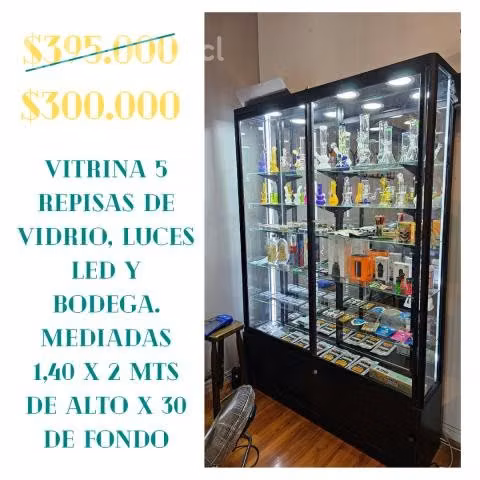 Vitrina SUPER REBAJADA de vidrio con luces led