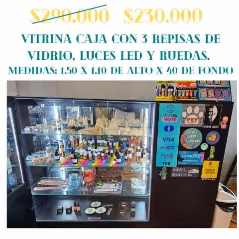 Vitrina SUPER REBAJADA de vidrio con luces led