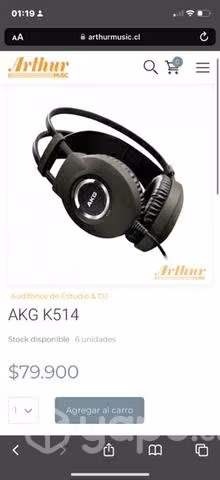 Audifonos AKG K514 como nuevos