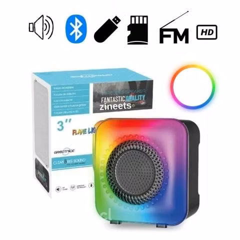 Parlante Bluetooth con luces de colores Flama