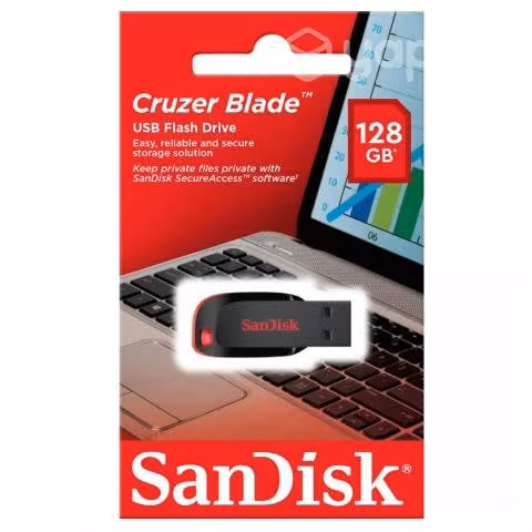 Pendrive Sandisk 128 GB - Cruzer blade - Flash Dri