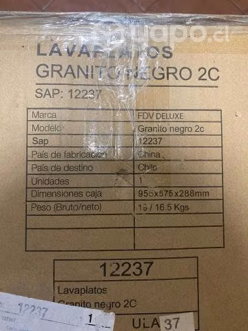 Lava Platos Granito Negro 2C Kitchen Center